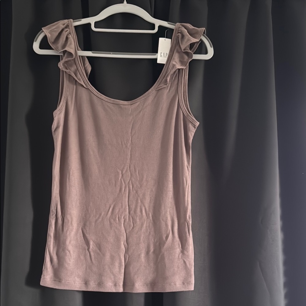 NWT GAP Women's Mauve Ruffle Sleeve Tank